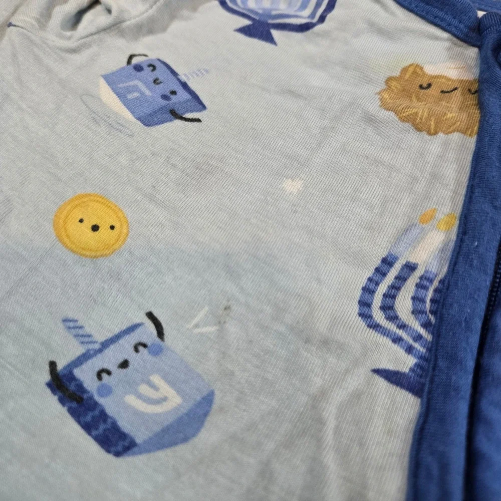 Angel Dear Hanukkah Bamboo 2-Way Zip Footie 18-24m